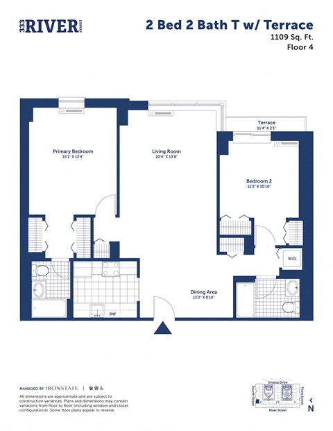 the floor plan of 2 bed 2 bath td tower